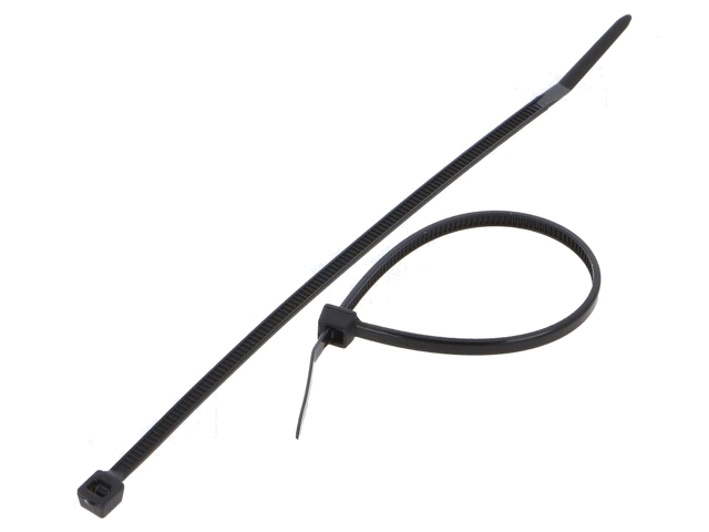 Kabelbinder; L: 120mm; W: 2,5mm; polyamide; 80N; zwart; Ømax: 30mm Kabelbinder; L: 120mm; W: 2,5mm; polyamide; 80N; zwart; Ømax: 30mm
